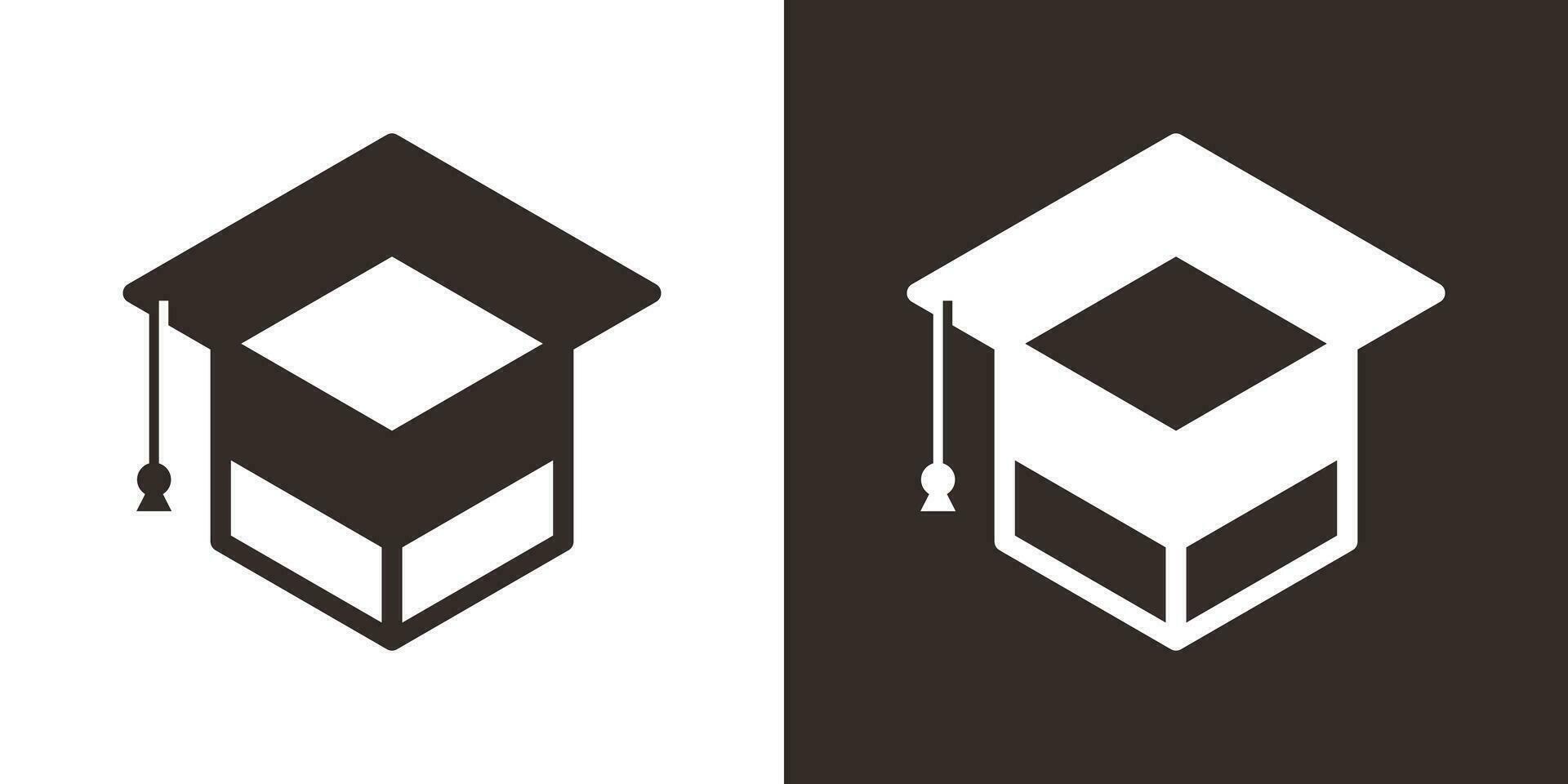 Box und Hut Abschluss Logo Design Bildung Symbol Vektor Illustration