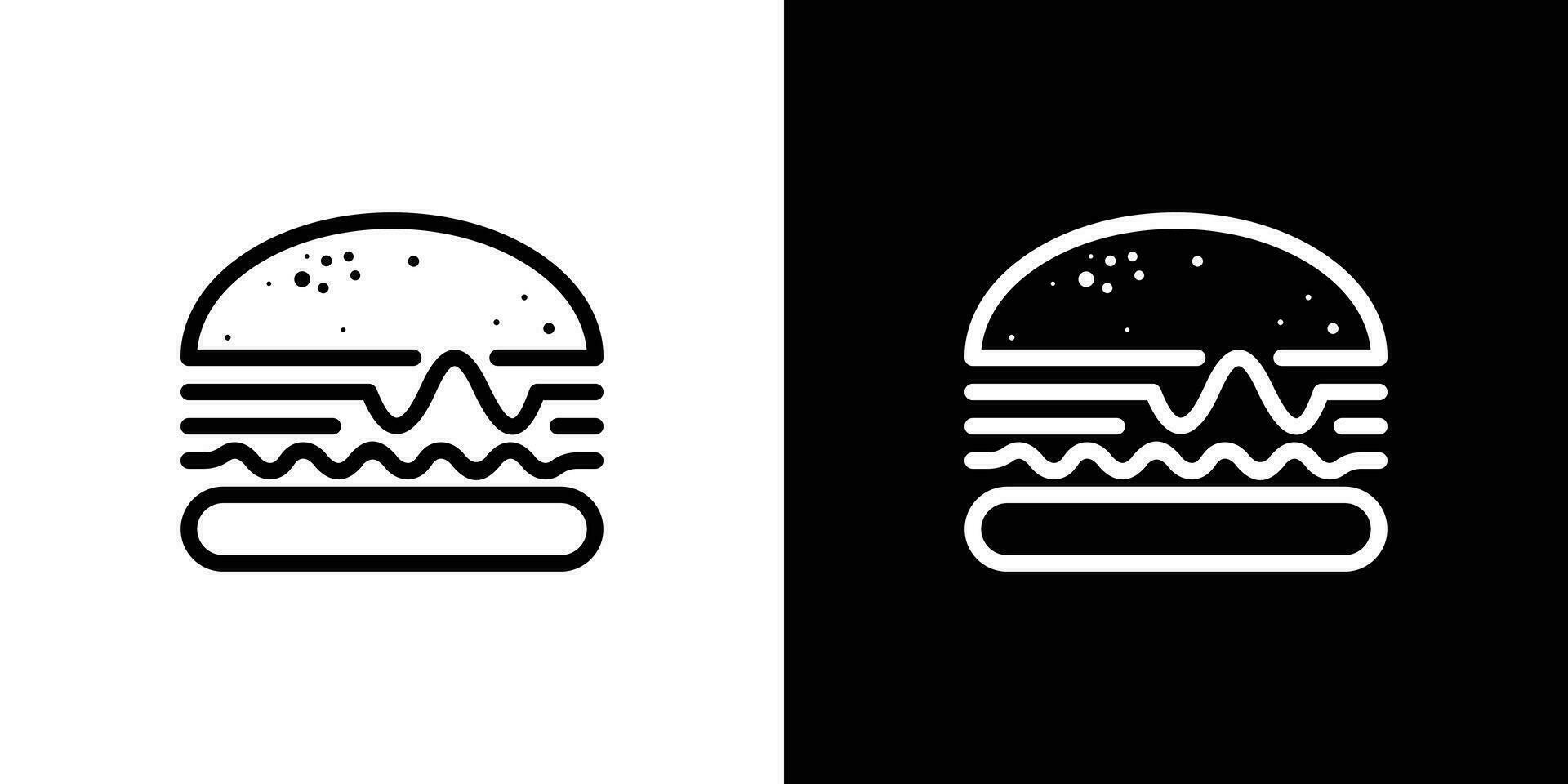 logotyp design burger linje ikon vektor illustration