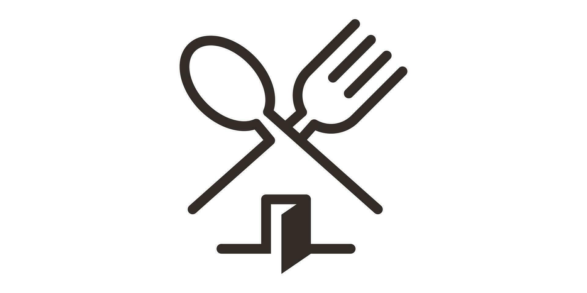 Zuhause und Löffel Logo Design Restaurant Symbol Vektor Illustration