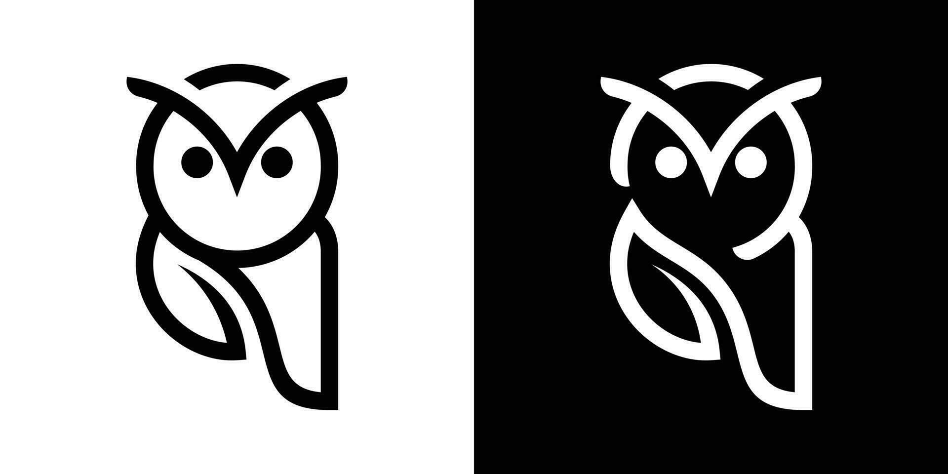 Uggla och och logotyp design ikon vektor illustration