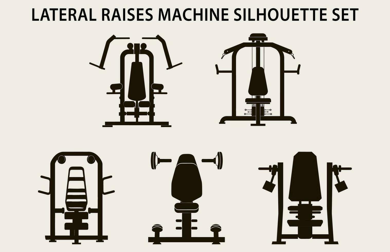 uppsättning av Gym Utrustning silhuett vektor, kondition element maskin illustration bunt vektor