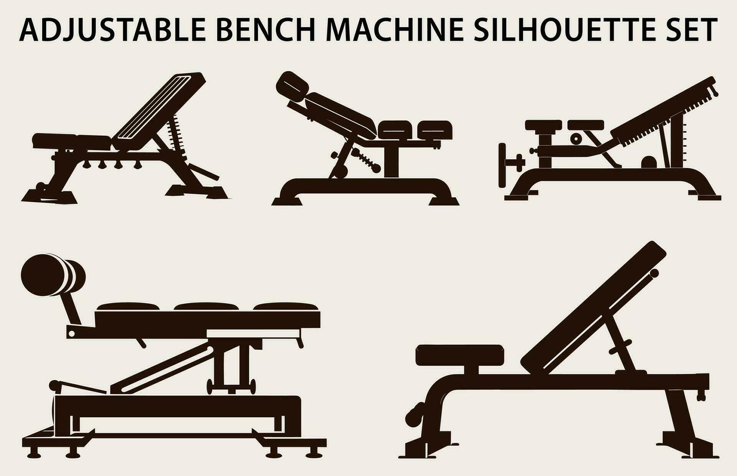 uppsättning av Gym Utrustning silhuett vektor, kondition element maskin illustration bunt vektor