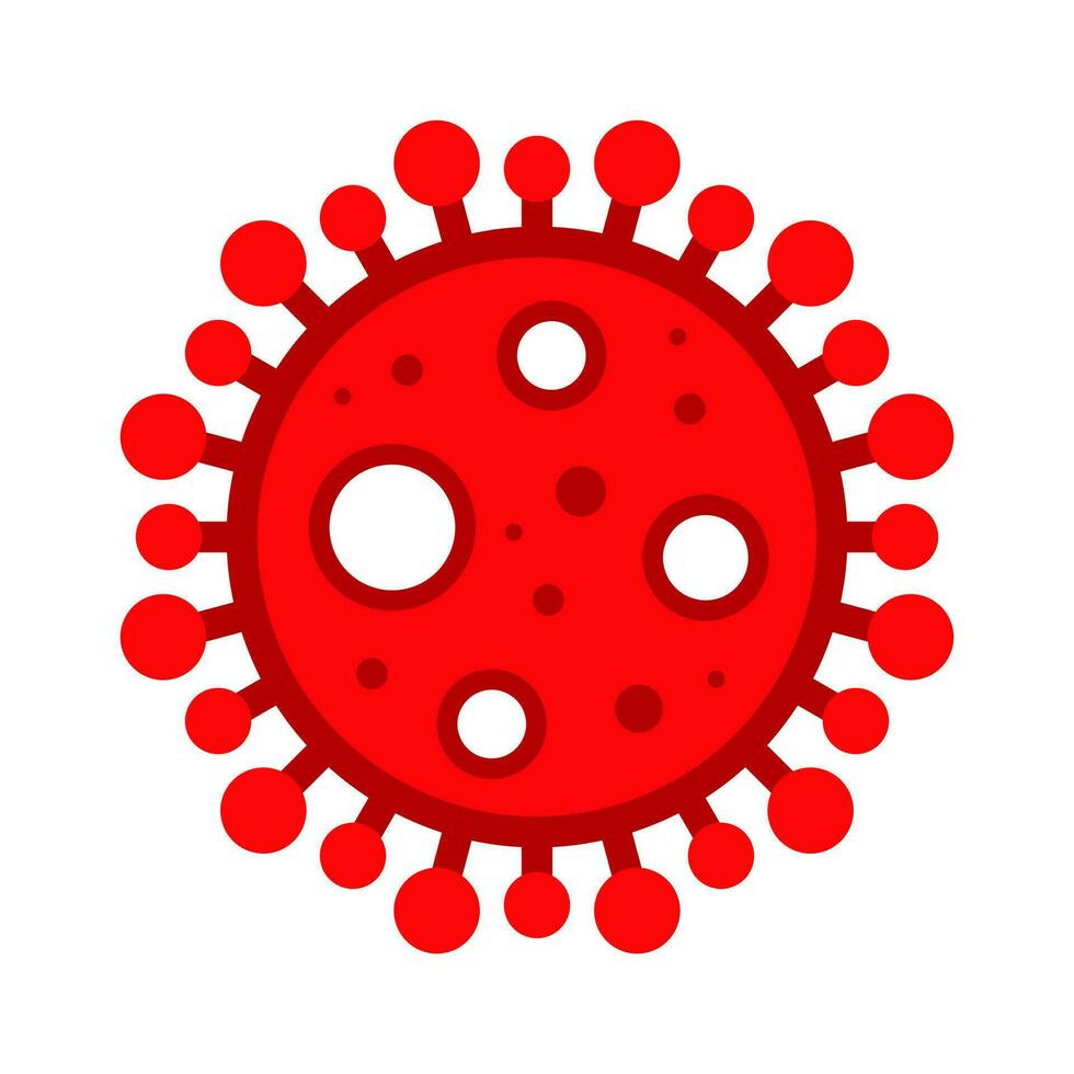 virus cell stämpel. röd vektor. epidemi varning symbol eller tecken, risk zon klistermärke. sjukdom begränsad zon. vektor