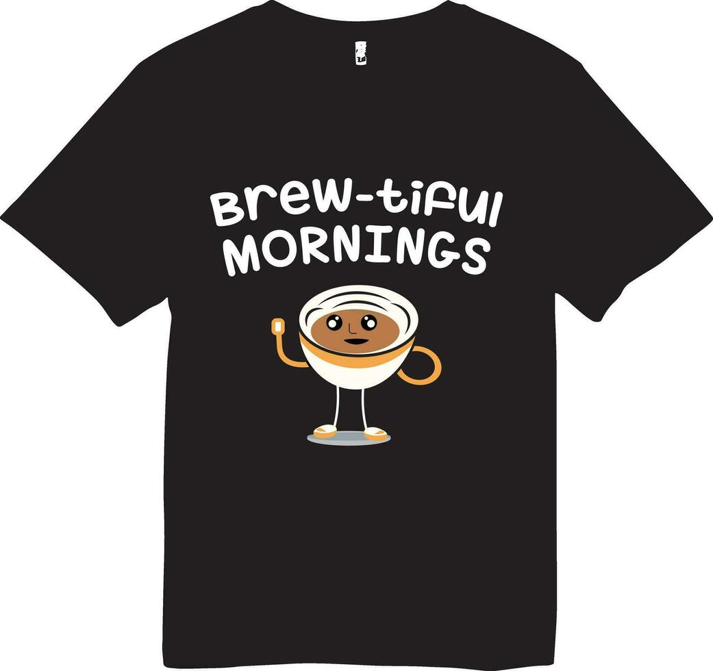 erheben Ihre Morgen mit unser Kaffee Typografie T-Shirt. gefertigt zum Kaffee Liebhaber, diese weich, stilvoll Tee rühmt sich ein auffällig Design Das erfasst das Wesen von Ihre Täglich brauen. vektor