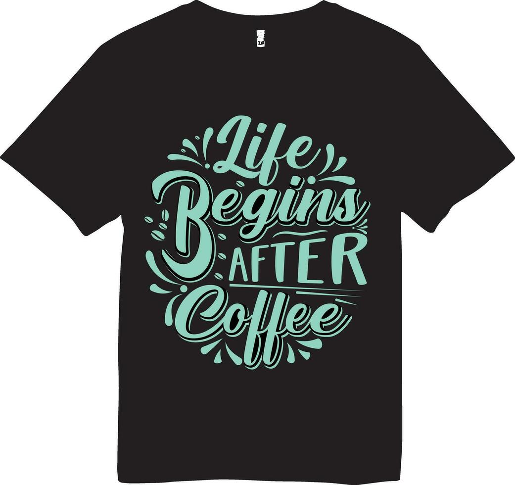 erheben Ihre Morgen mit unser Kaffee Typografie T-Shirt. gefertigt zum Kaffee Liebhaber, diese weich, stilvoll Tee rühmt sich ein auffällig Design Das erfasst das Wesen von Ihre Täglich brauen. vektor
