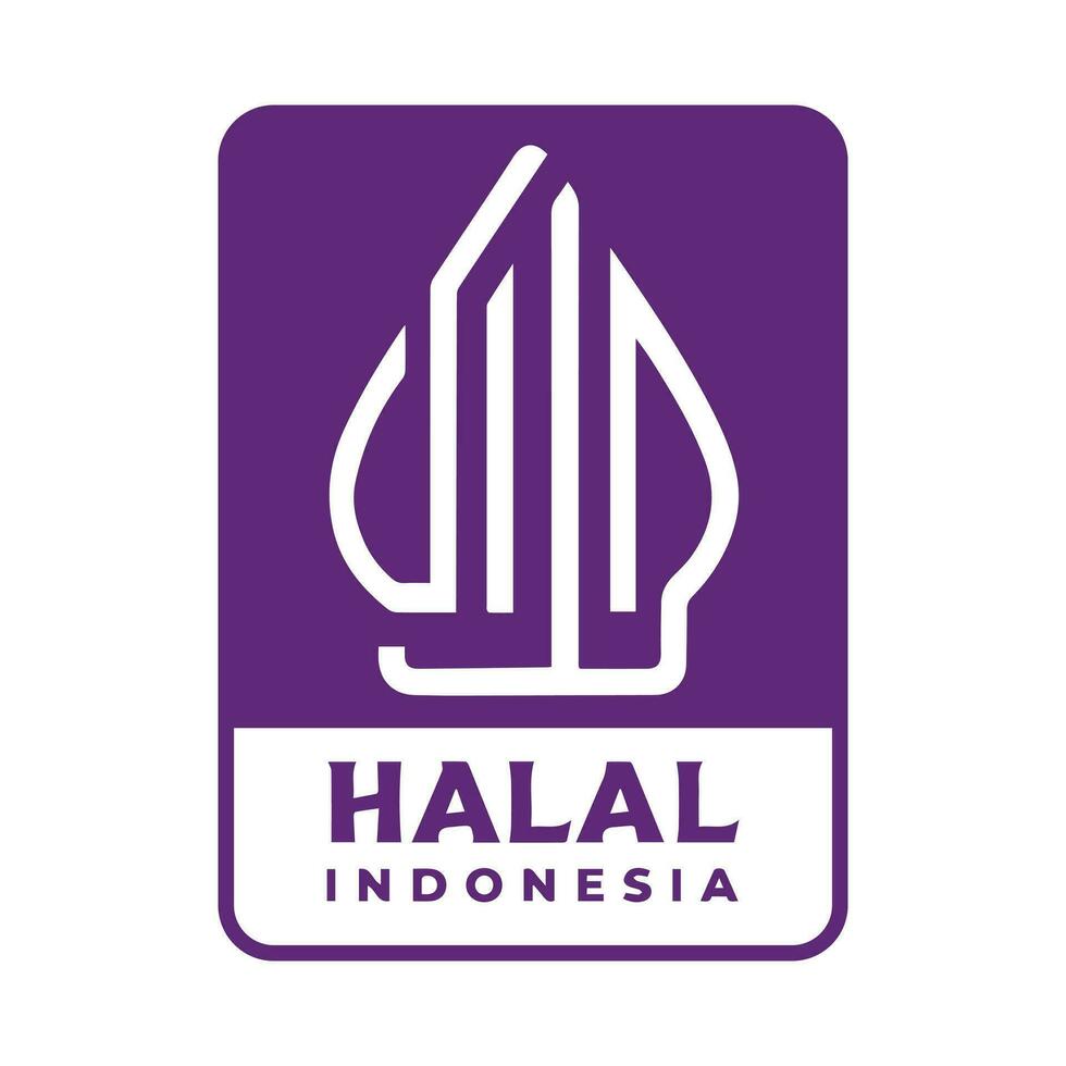 halal indonesien logotyp ny varumärke. indonesiska halal logotyp ommärkning vektor