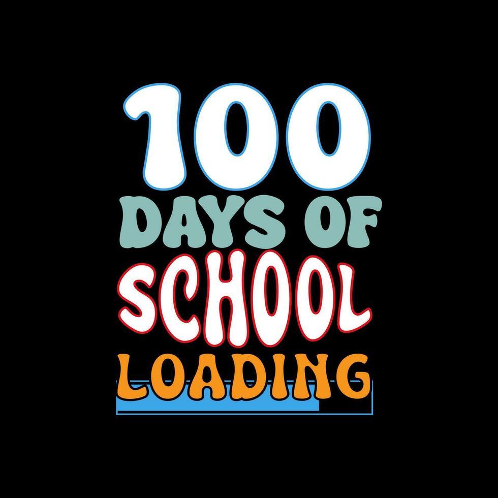 100 dagar av skola läser in vektor