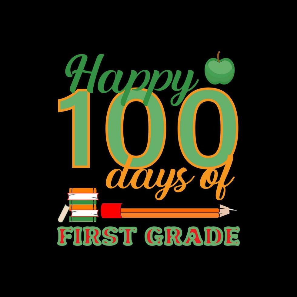 glücklich 100 Tage zuerst Klasse vektor