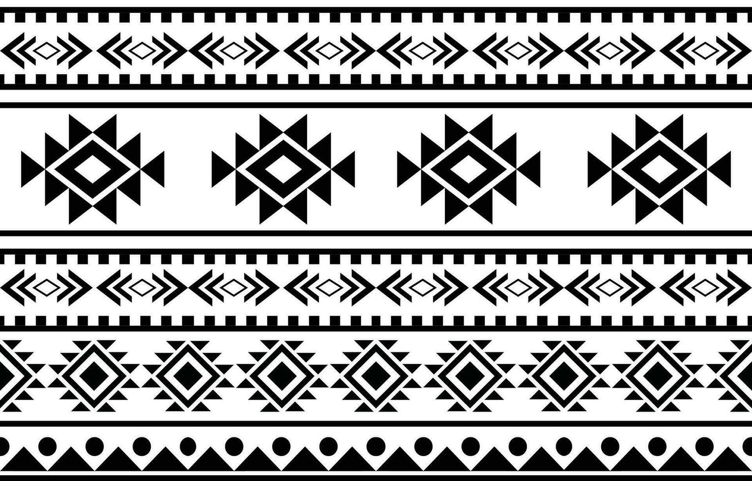 aztekisch nahtlos Muster. Teppich Textil- drucken Textur Stammes- Design, geometrisch Symbole zum Logo, Karten, Stoff dekorativ funktioniert. traditionell drucken Vektor Illustration. auf schwarz und Weiß Hintergrund.