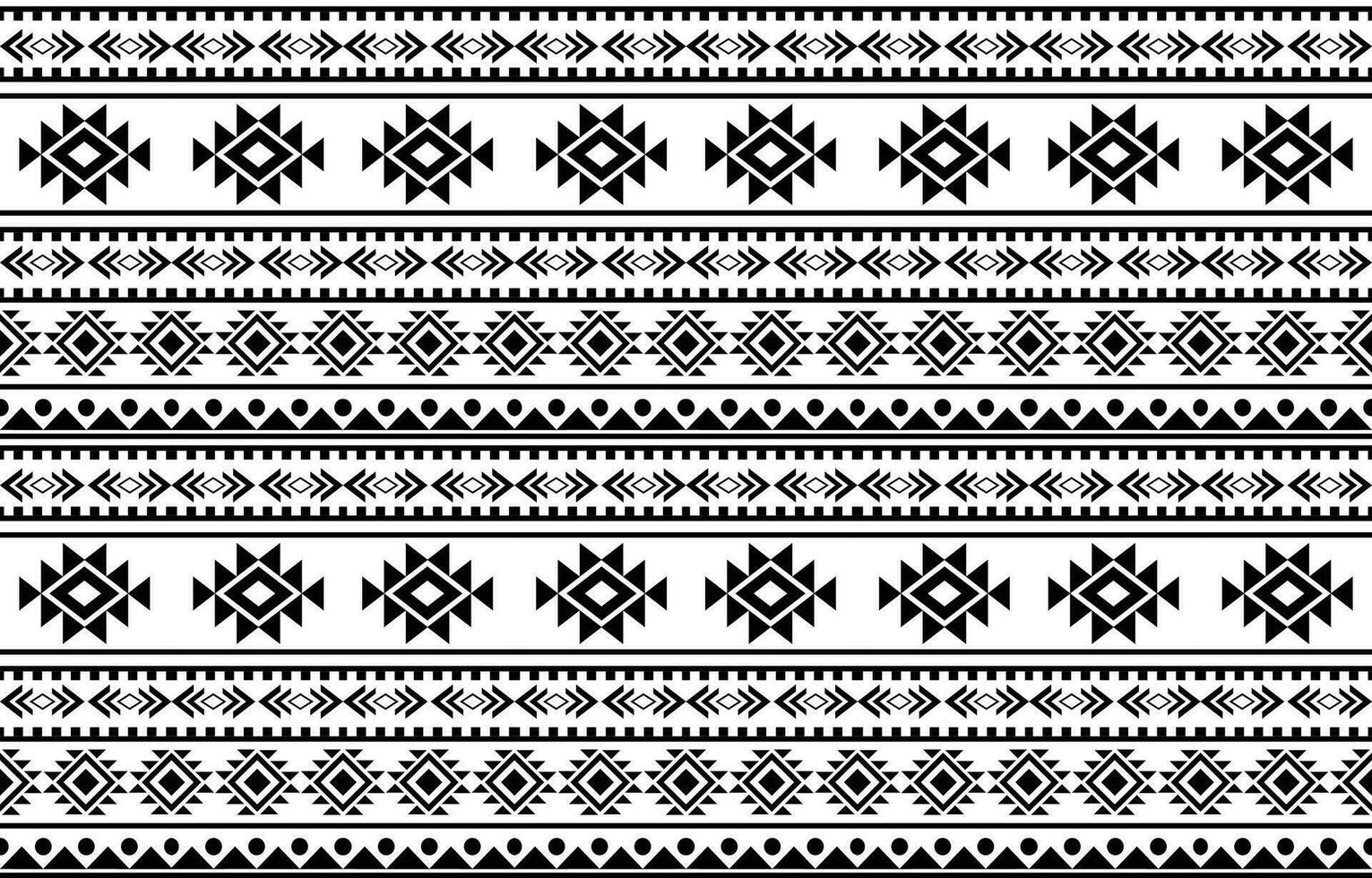 aztekisch nahtlos Muster. Teppich Textil- drucken Textur Stammes- Design, geometrisch Symbole zum Logo, Karten, Stoff dekorativ funktioniert. traditionell drucken Vektor Illustration. auf schwarz und Weiß Hintergrund.