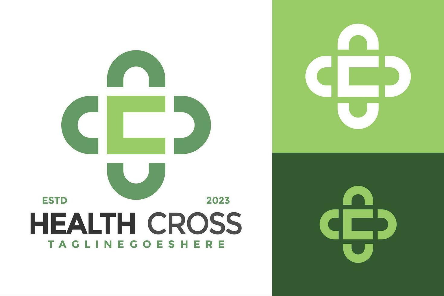 Brief c Gesundheit Kreuz Logo Design Vektor Symbol Symbol Illustration