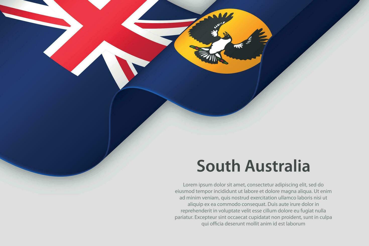 3d band med flagga söder Australien. australier stat. isolerat på vit bakgrund vektor