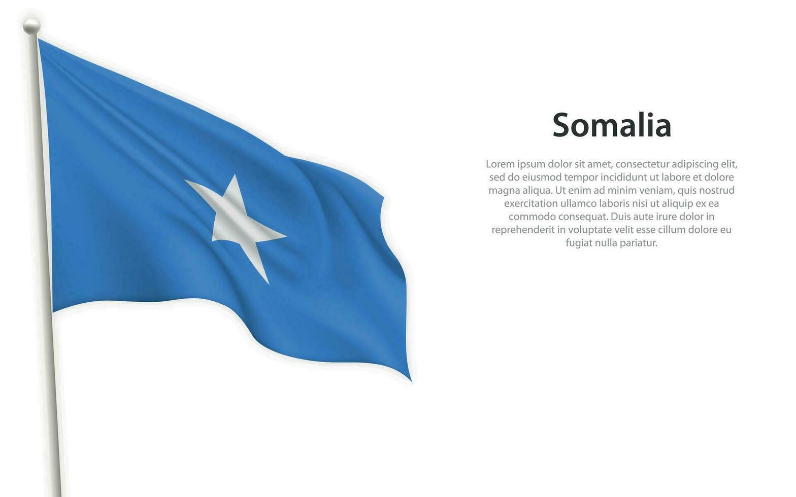 vinka flagga av somalia på vit bakgrund. mall för oberoende dag vektor