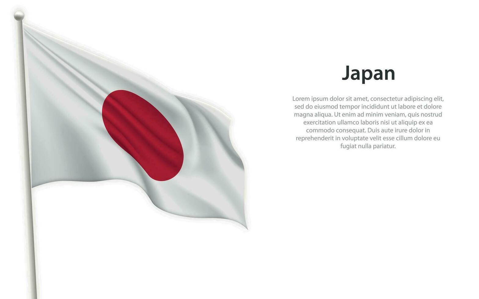 vinka flagga av japan på vit bakgrund. mall för oberoende dag vektor