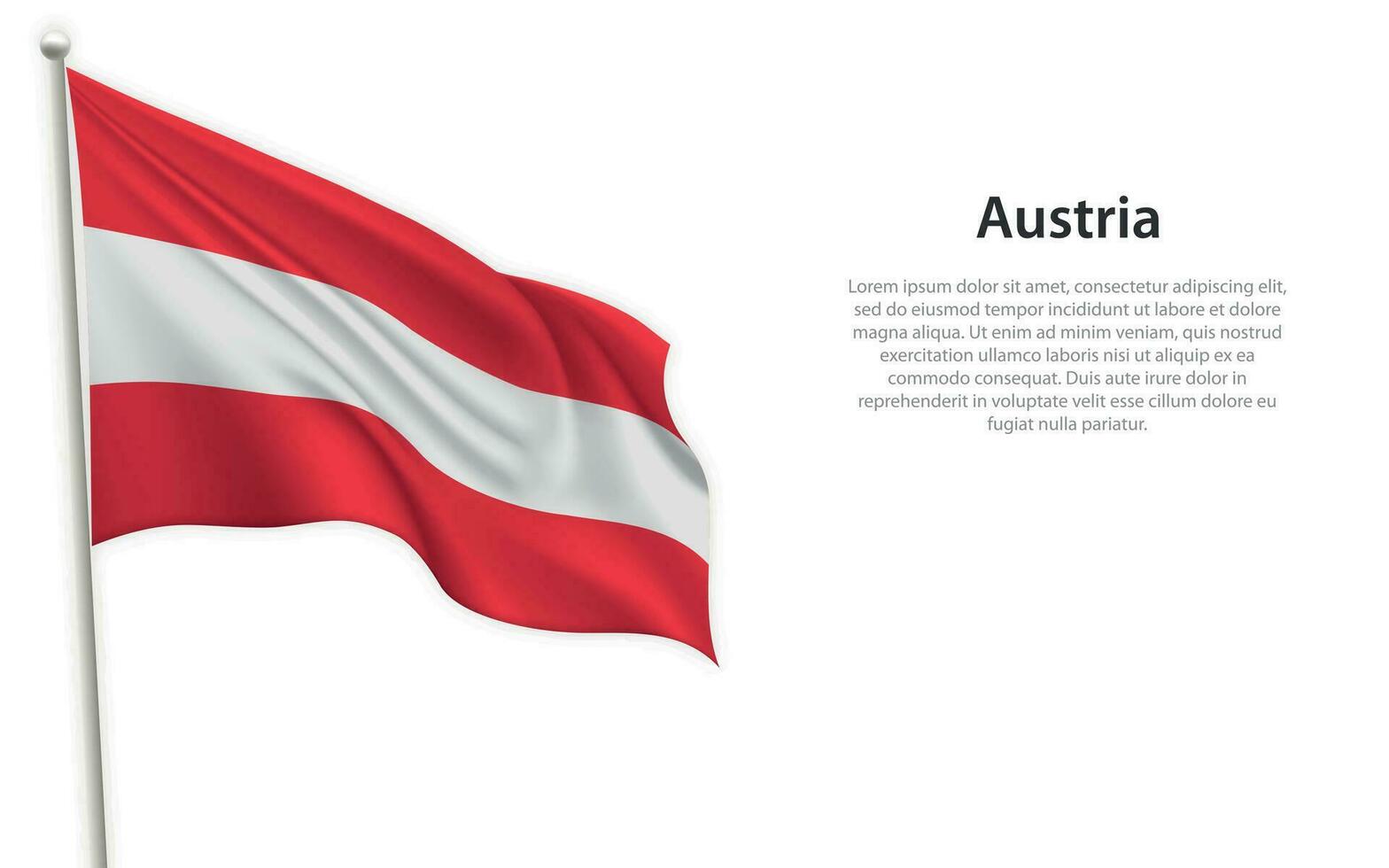 winken Flagge von Österreich auf Weiß Hintergrund. Vorlage zum Unabhängigkeit Tag vektor