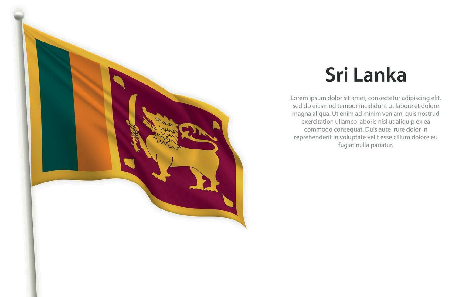 winken Flagge von sri Lanka auf Weiß Hintergrund. Vorlage zum Unabhängigkeit Tag vektor
