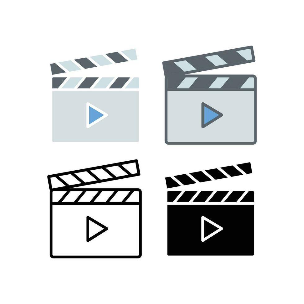 Klöppel Tafel zum Post Produktion, Film Schießen, und Medien Spieler. kreativ Inhalt Schöpfer von visuell Auswirkungen. Kino.Video Produktion Symbol. Vektor Illustration. Design auf Weiß Hintergrund. eps10