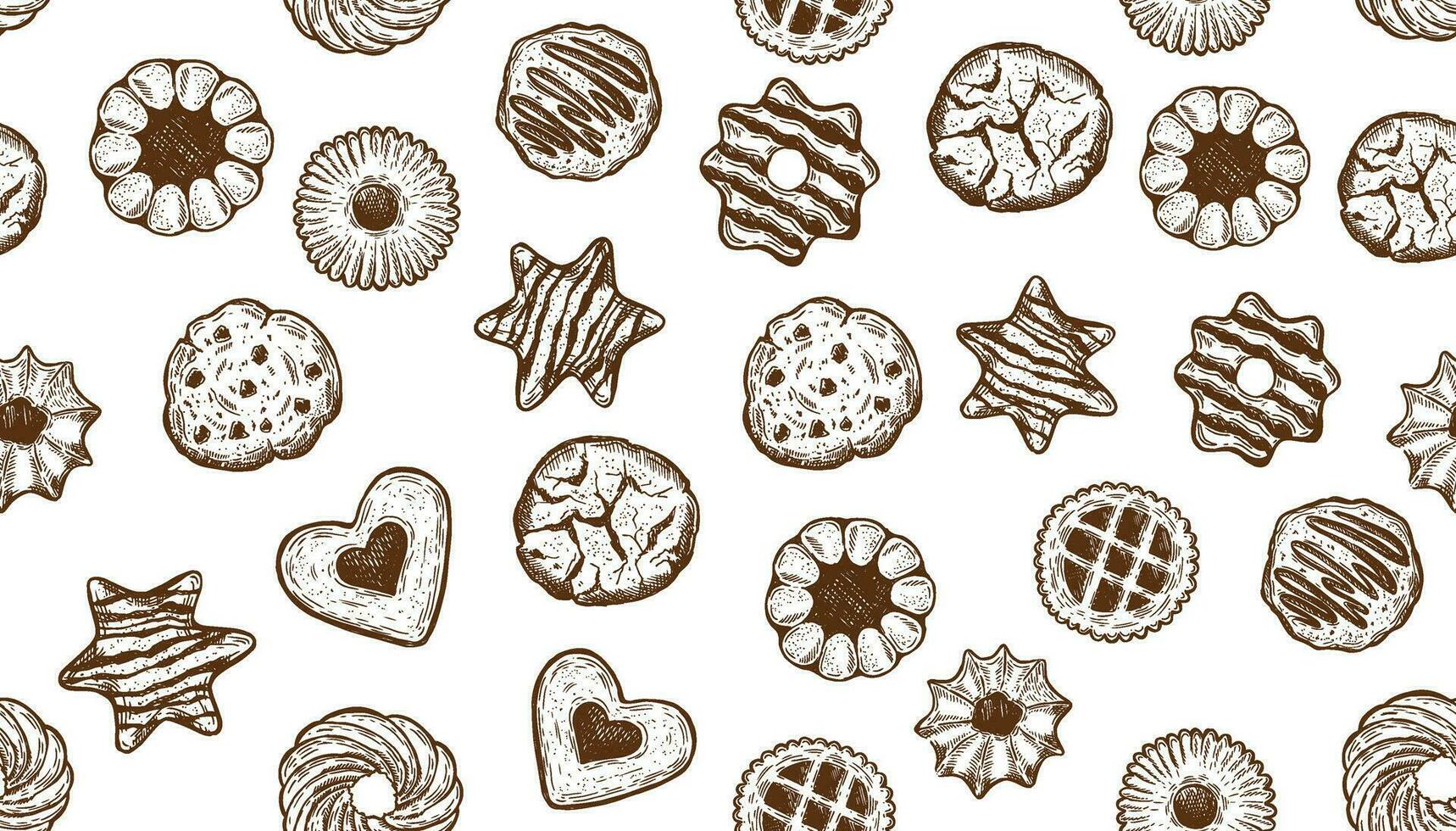 Cookie-Set handgezeichnete Illustration. vektor