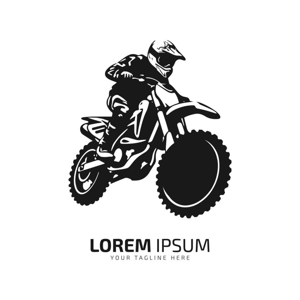 minimal und abstrakt Logo von Schmutz Fahrrad Symbol Schlamm Fahrrad Vektor Silhouette isoliert Design Moto-Cross Fahrrad Seite Aussicht