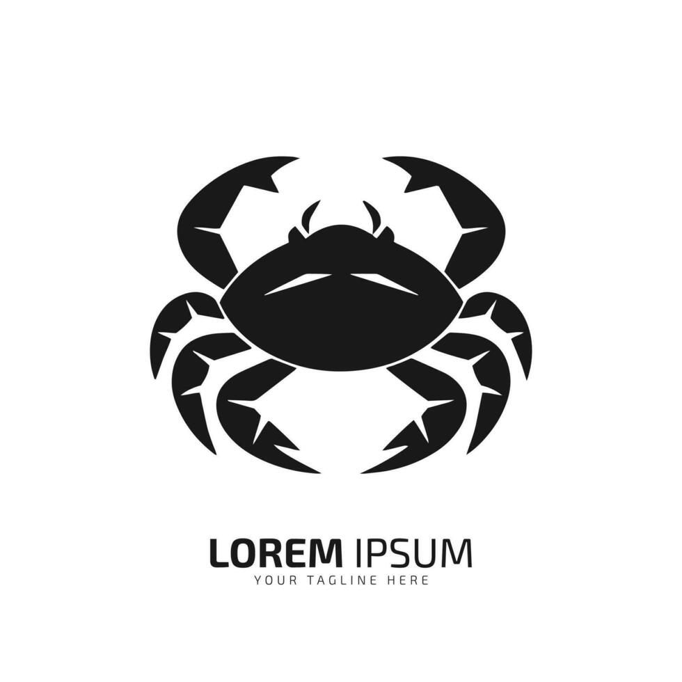 minimal och abstrakt logotyp av krabba ikon krabba vektor silhuett isolerat design konst på vit bakgrund