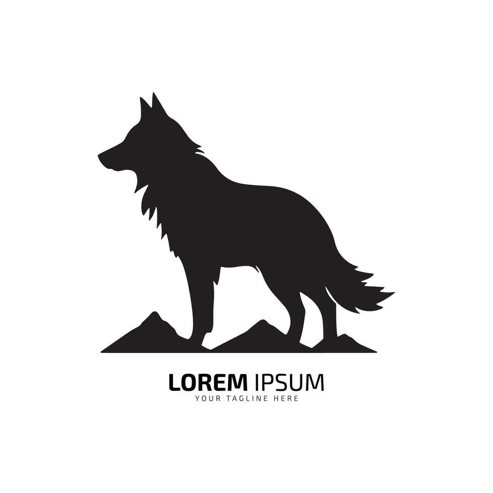 minimal und abstrakt Wolf Logo Kojote Symbol Hund Silhouette Schakal Vektor Design