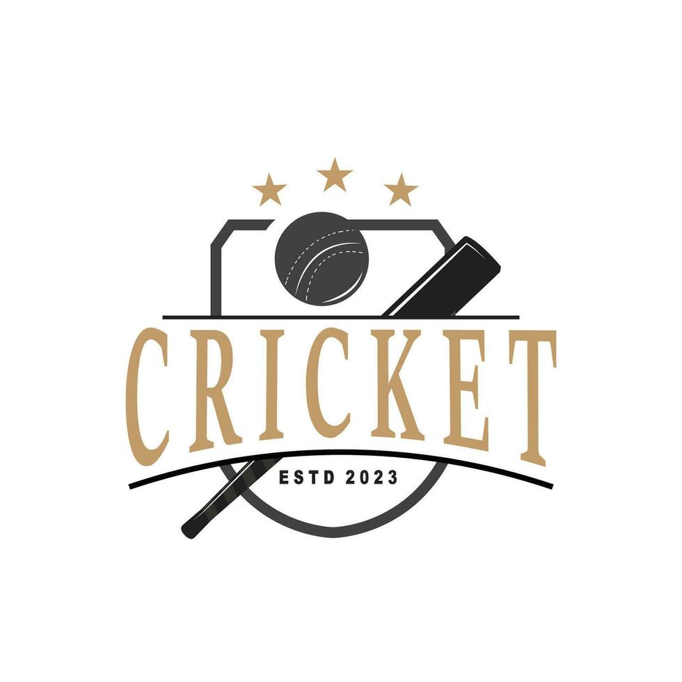 Kricket Sport Logo Design Vektor Illustrator Vorlage