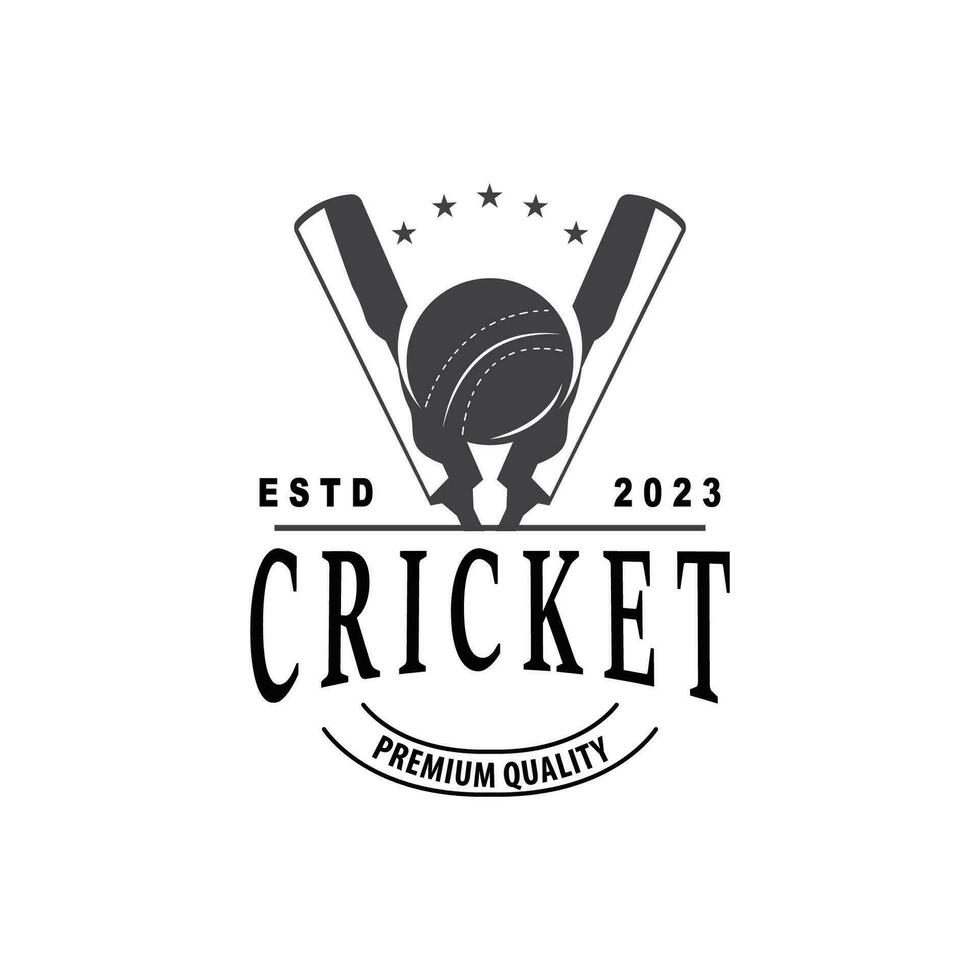 Kricket Sport Logo Design Vektor Illustrator Vorlage