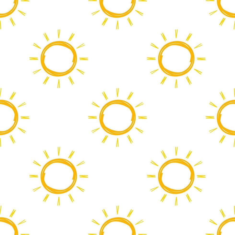 realistisch Sonne Muster zum Wetter Design auf Weiß Hintergrund. Vektor Illustration