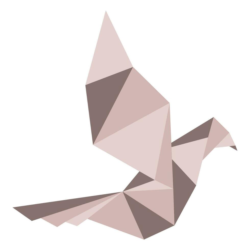 papper fågel uppsättning i origami. vektor