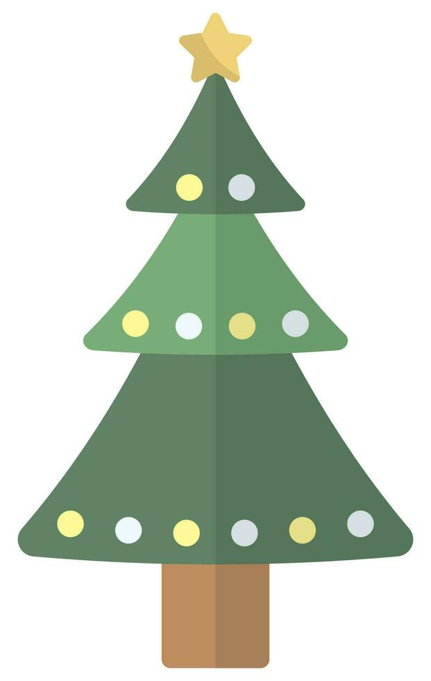 Weihnachten Baum Vektor eben Design isoliert auf Weiß Hintergrund.