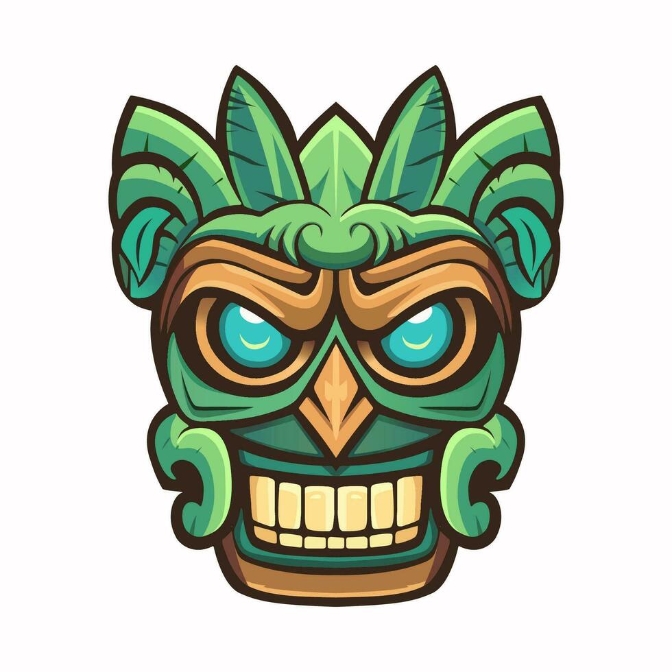 Tiki Maske Vektor Design isoliert auf Weiß Hintergrund.