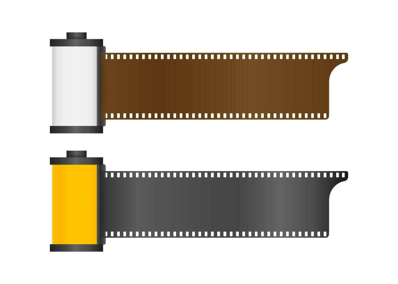 uppsättning av kamera filma rulla isolerat på vit bakgrund. vektor stock illustration