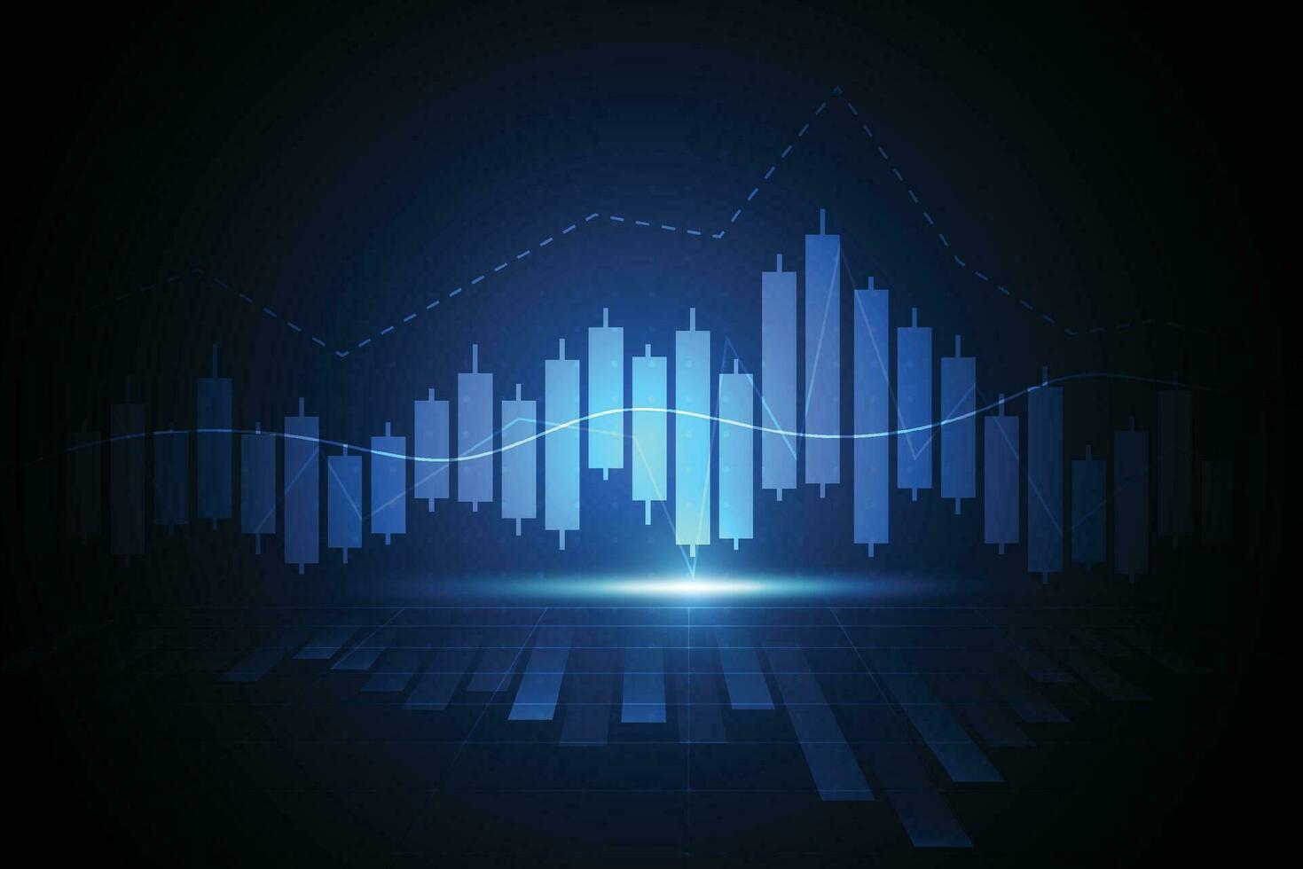 Business Candle Stick Graph Diagramm des Börseninvestitionshandels auf weißem Hintergrunddesign. bullischer Punkt, Trend der Grafik. Vektorillustration vektor