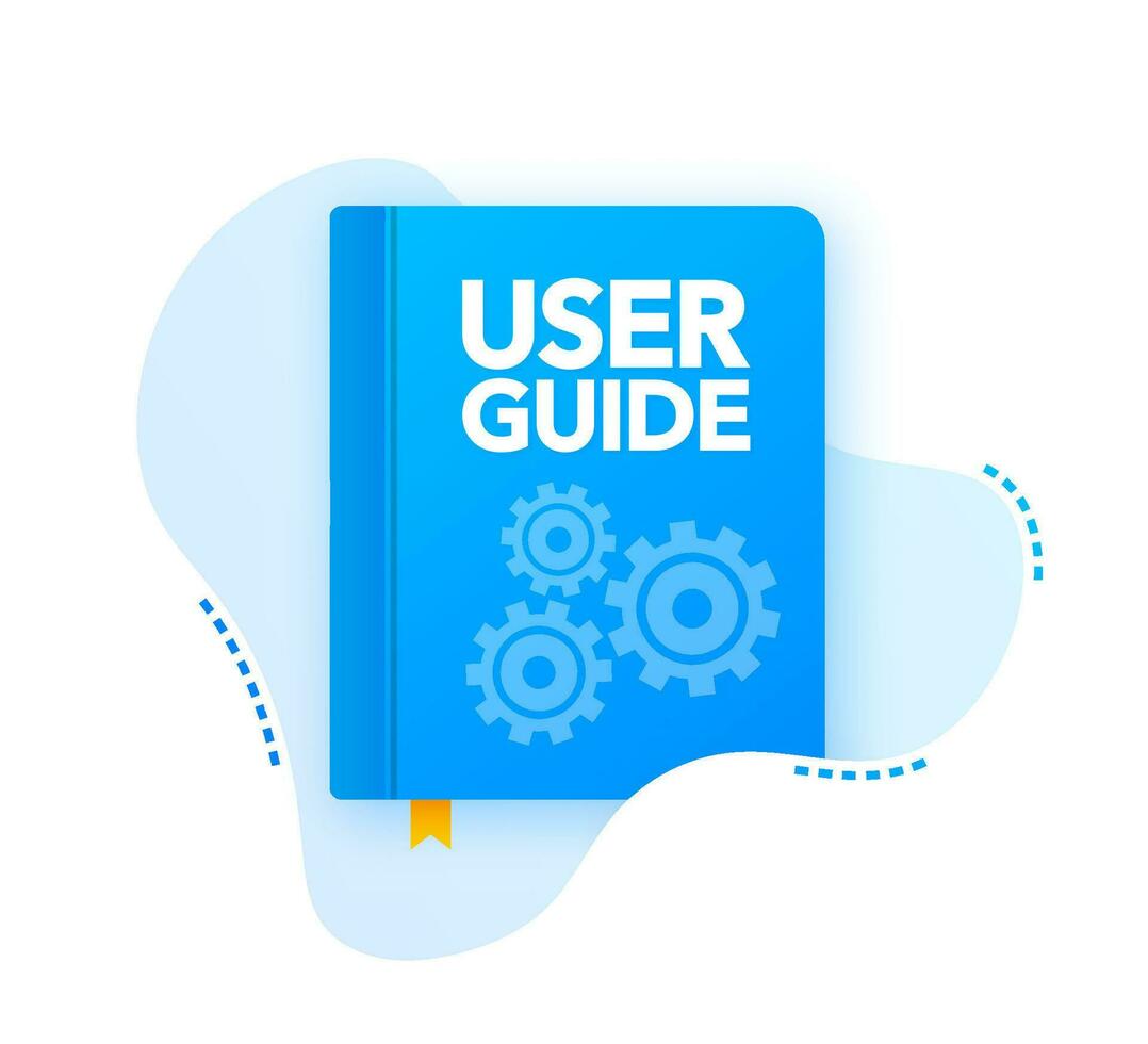 användare guide bok. platt vektor stock illustration