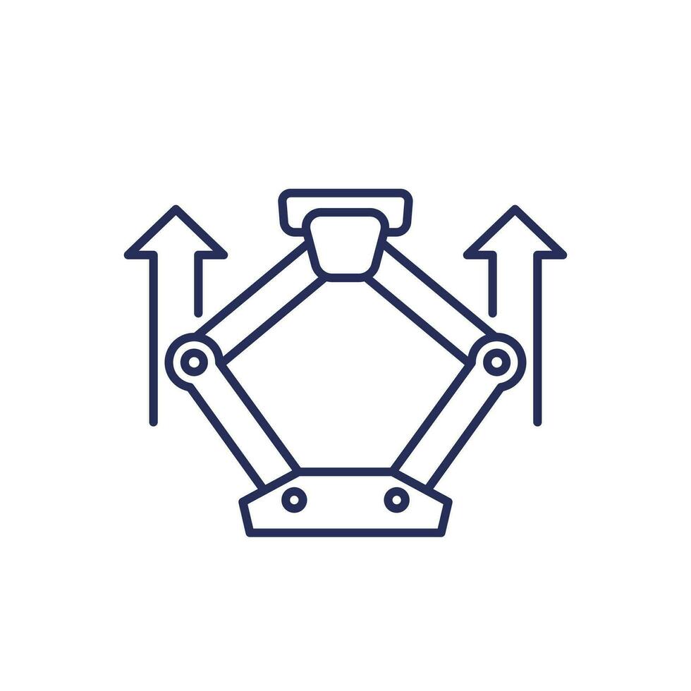Auto Jack Linie Symbol auf Weiß vektor