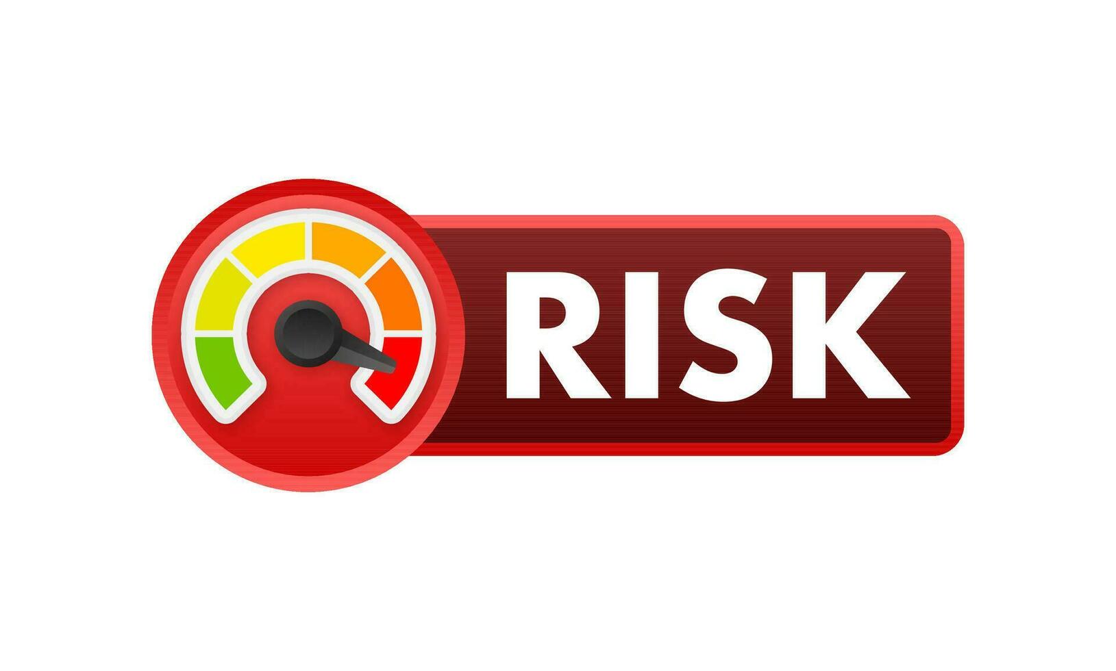 risk ikon på hastighetsmätare. hög risk meter. vektor stock illustration