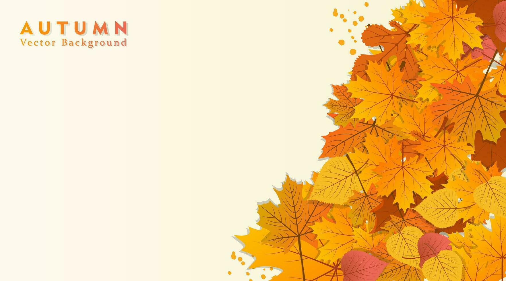 vektor bakgrund med röd, orange, brun och gul faller höst löv