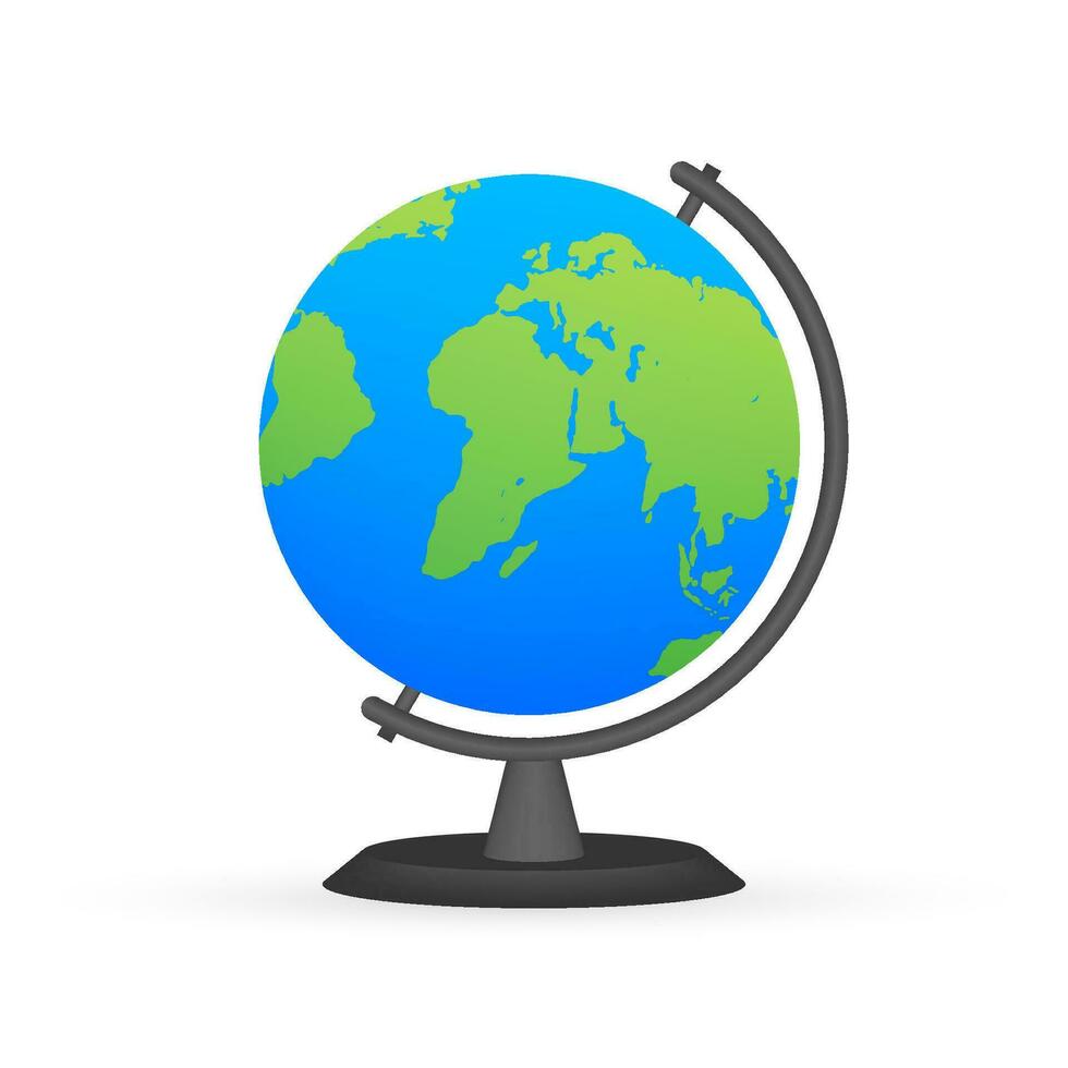 Erde Globen isoliert auf Weiß Hintergrund. eben Planet Erde Symbol. Vektor Lager Illustration