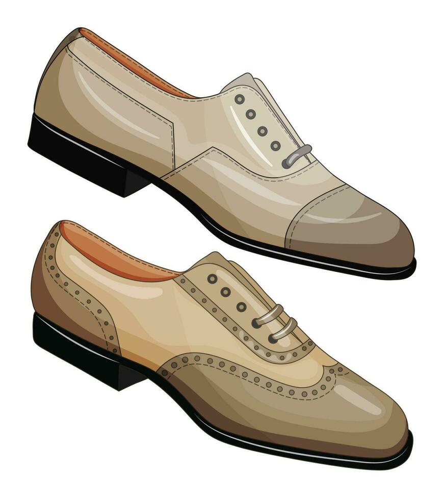 Vektor Bild von ein Silhouette von ein Paar von Herren Schuhe. niedrig Schuhe