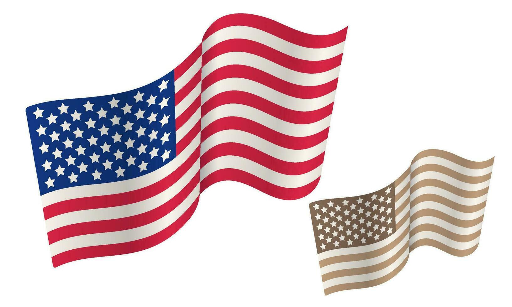 vektor uppsättning ikon av flagga av USA för amerikan veteraner dag i retro stil. vektor illustration av en amerikan flagga i årgång stil.