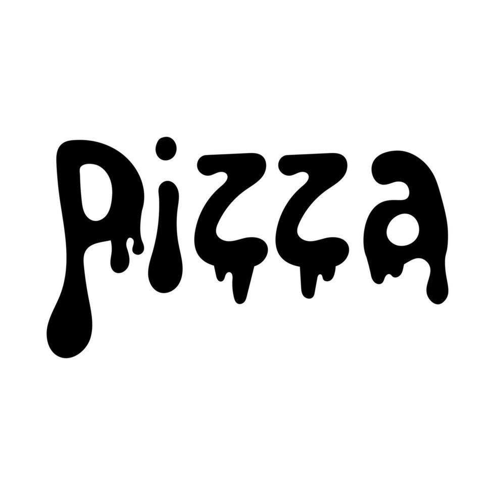 Pizza schmelzen Beschriftung vektor