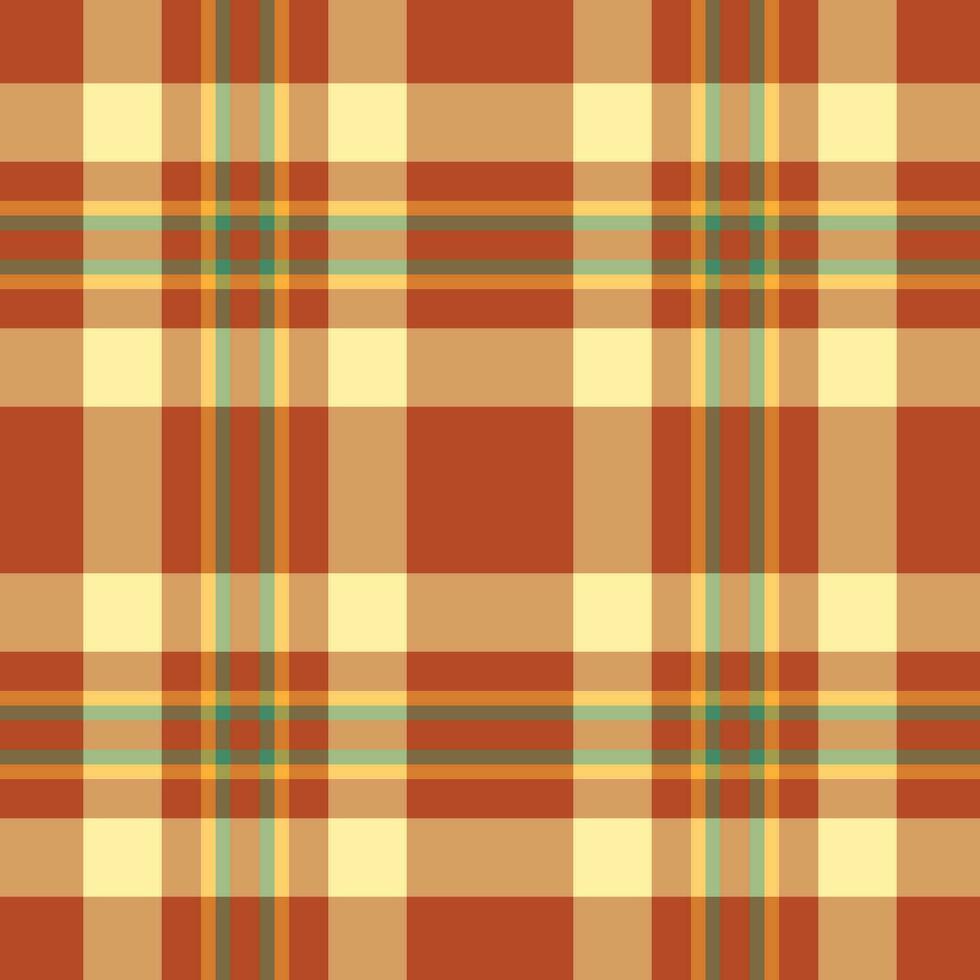 mönster textil- kolla upp av sömlös tartan vektor med en tyg pläd bakgrund textur.