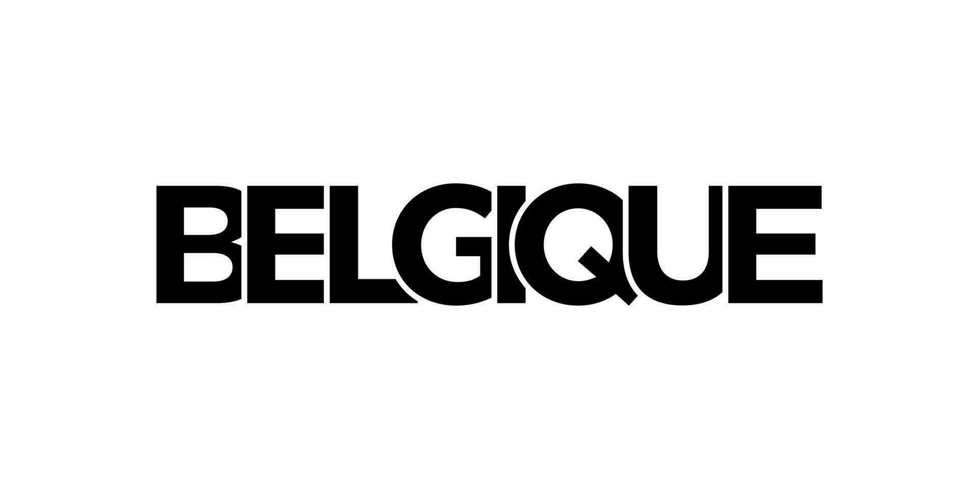 Belgien Emblem. das Design Eigenschaften ein geometrisch Stil, Vektor Illustration mit Fett gedruckt Typografie im ein modern Schriftart. das Grafik Slogan Beschriftung.