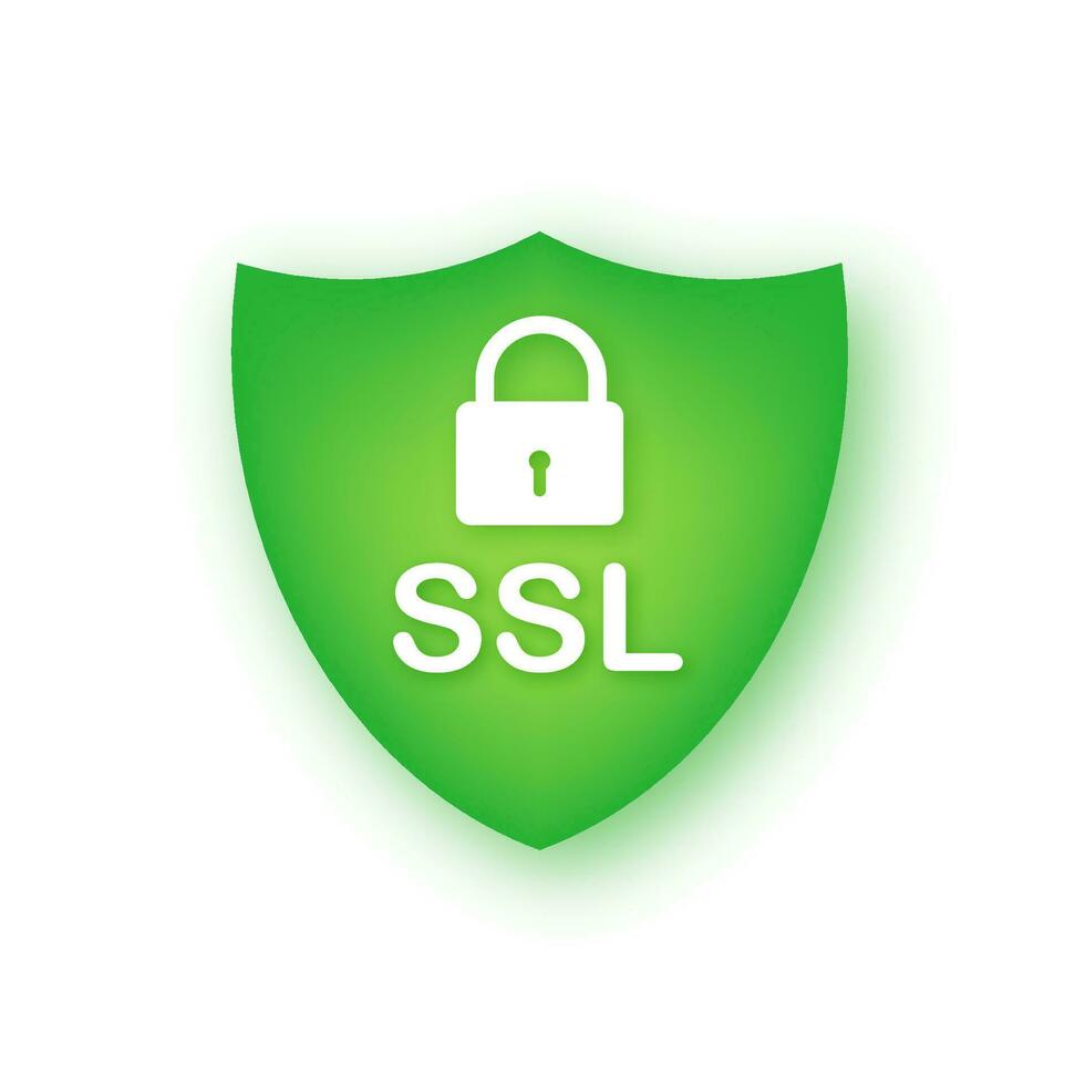 säkra internet förbindelse ssl ikon. ssl säker vakt. vektor stock illustration