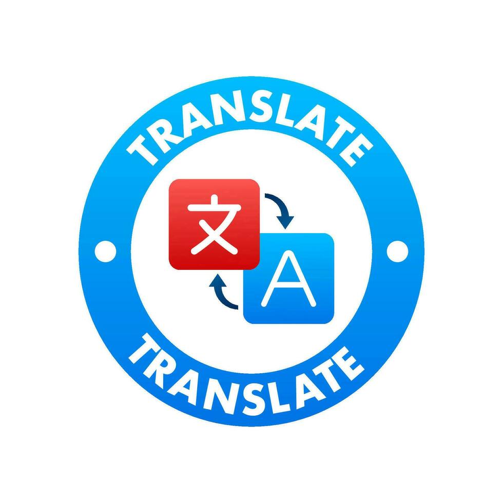 uppkopplad språk översättare begrepp. översättare ikon. vektor stock illustration