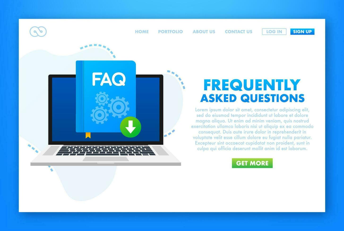 häufig fragte Fragen FAQ Banner. Rede Blase mit Text FAQ. Vektor Lager Illustration