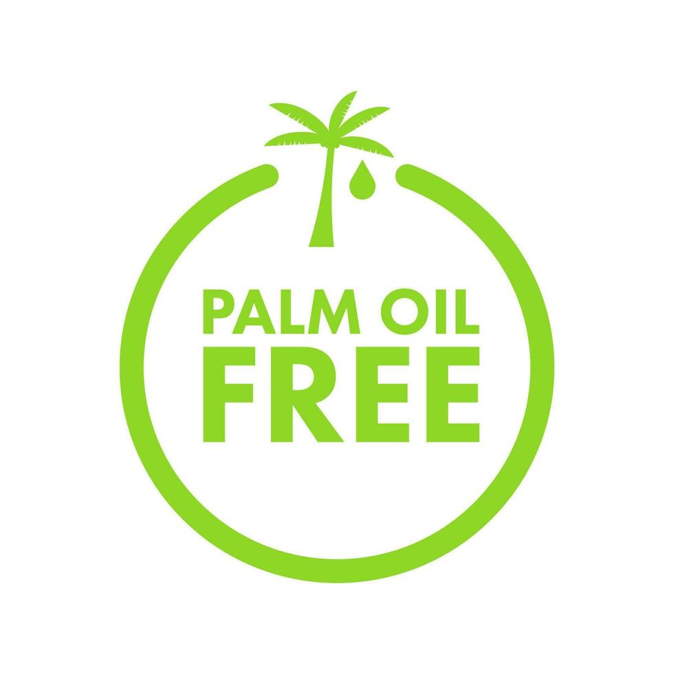 Palme Öl kostenlos Symbol. organisch Essen ohne gesättigt Fette. Vektor Lager Illustration.