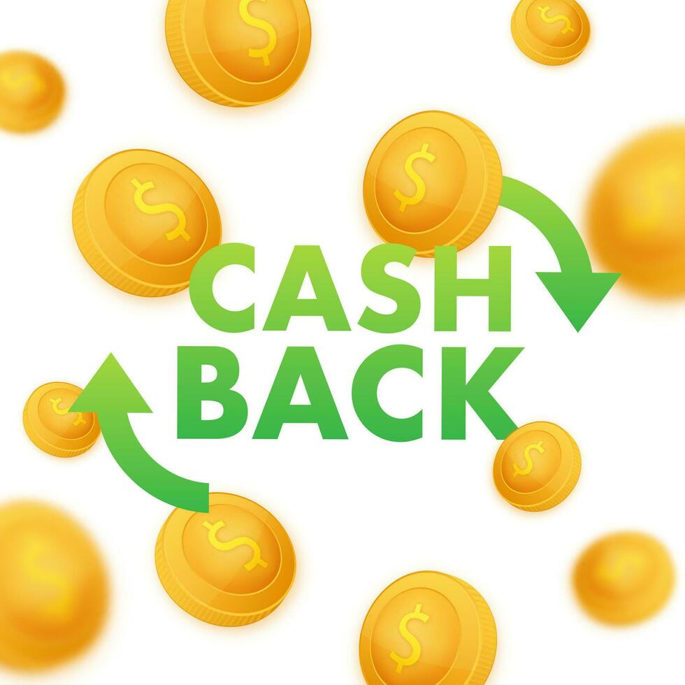 kontanter tillbaka ikon isolerat på vit bakgrund. kontanter tillbaka eller pengar återbetalning märka. vektor illustration