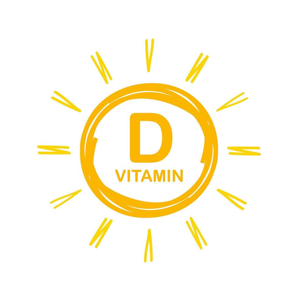 vitamin d ikon med Sol. vektor stock illustration