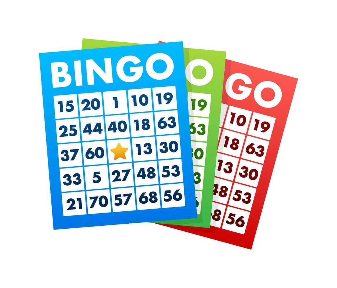 bingo eller lotteri spel, kort. stor vinna. vektor stock illustration